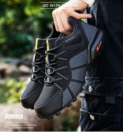 Zapatillas de senderismo para hombre, calzado deportivo todoterreno para exteriores, malla transpirable, antideslizantes y resistentes al desgaste, zapatillas de senderismo y ciclismo outdoor