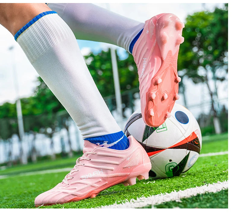 Double Star Adult Youth AG Soccer Cleats Non-Slip Durable Artificial and Natural Grass Football Shoes for Training and Matches Men Women