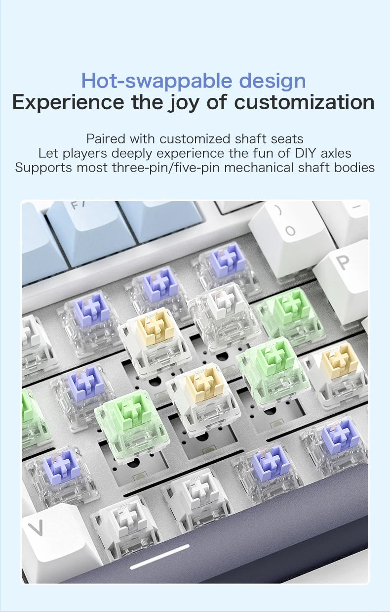 F75 Mechanical Keyboard FREEWOLF * AULA F75 Bluetooth Three-mode Keyboard, Dedicated for Gaming and Office Use