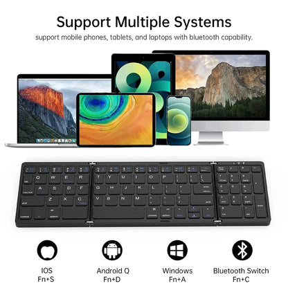 Foldable Wireless Bluetooth Keyboard Rechargeable Folding Keyboard For iPad Mobile Tablet Notebook Office Mini Wireless Keyboard