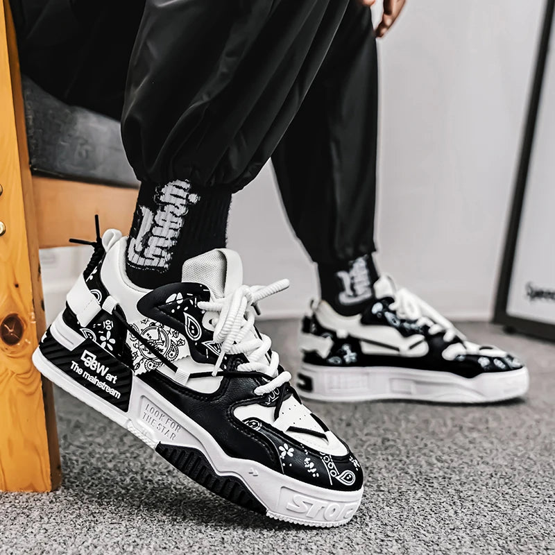 Men's sports and casual board shoes, trendy men's shoes, fashionable street shoes, daily walking shoes