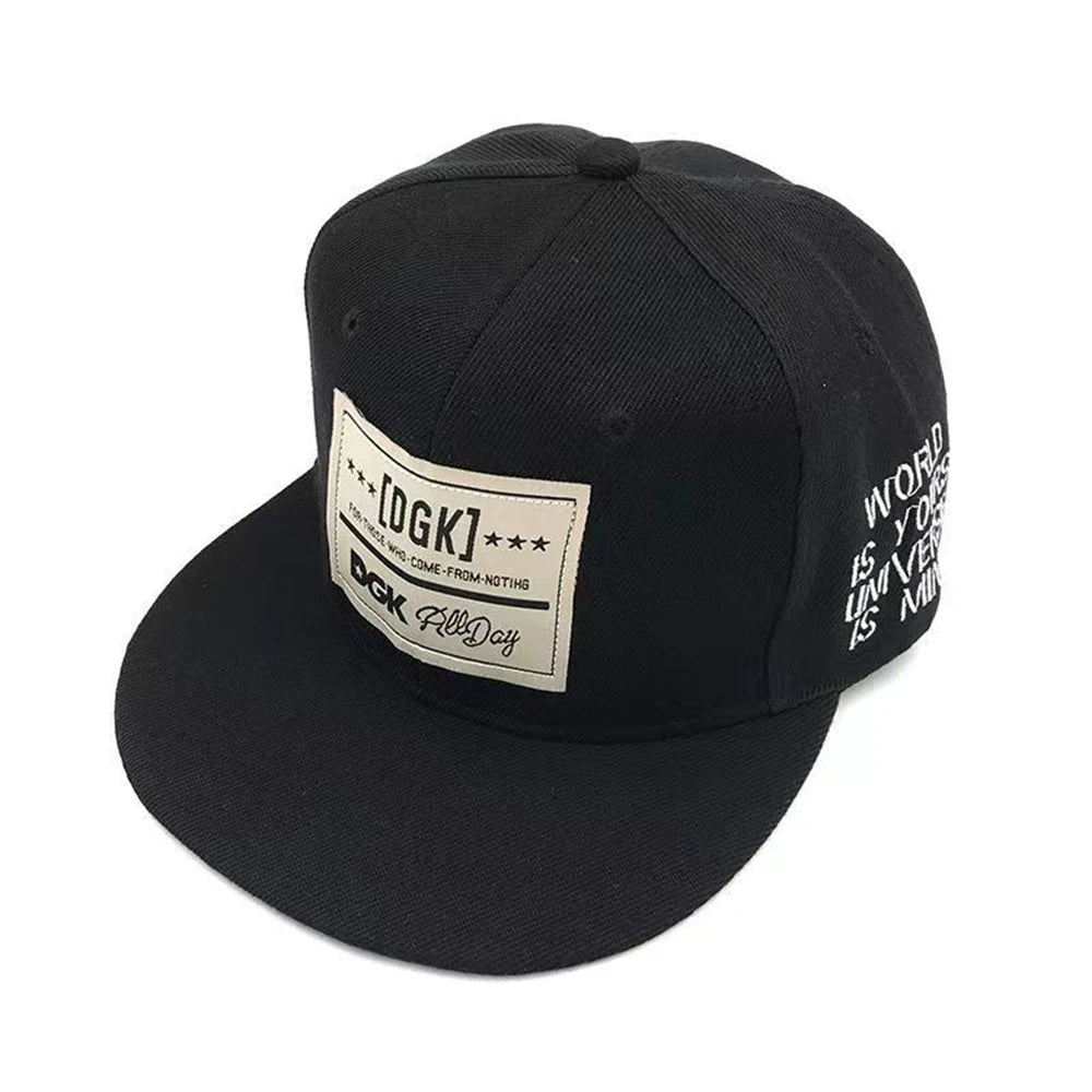 Baseballcap mit flachem Schirm, Buchstabenstickerei für Herren, vielseitig kombinierbar, Damen-Sommer-Hip-Hop-Hut, Outdoor-Sonnenschutz, verstellbare Schirmmütze