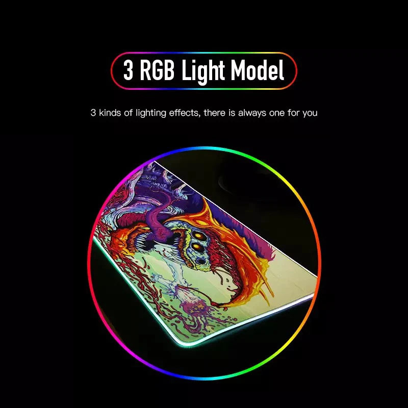 Game F-Fortnite Survival Battle Mouse Pad RGB LED Light Non-Slip Rubber Base Waterproof Office PC Home Desk Mat USB Large Game