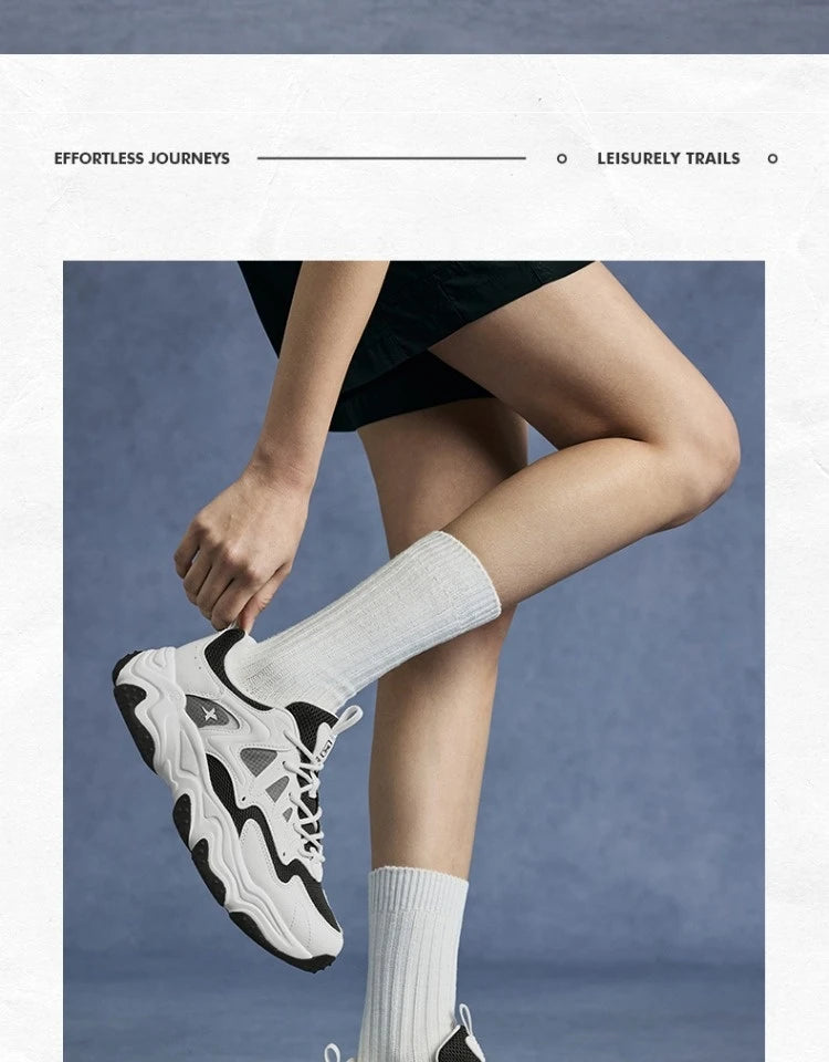 Xtep Casual Shoes 2025 Spring And Summer Lightweight Sports Shoes Thick Sole Fashionable Street Style Sneakers 875319320004