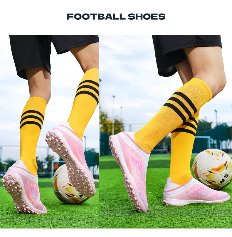 New Men's Football Boots Turf Comfortable Soccer Shoes Sport Fg Grass Cleats Futsal Non Slip Outdoor Adult Ultralight Non-Slip