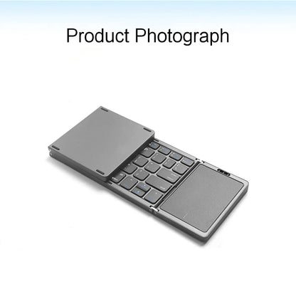Mini Folding Wireless Bluetooth Keyboard Russian Spanish Arabic Hebrew Portuguese with Touchpad for Windows, Android, IOS