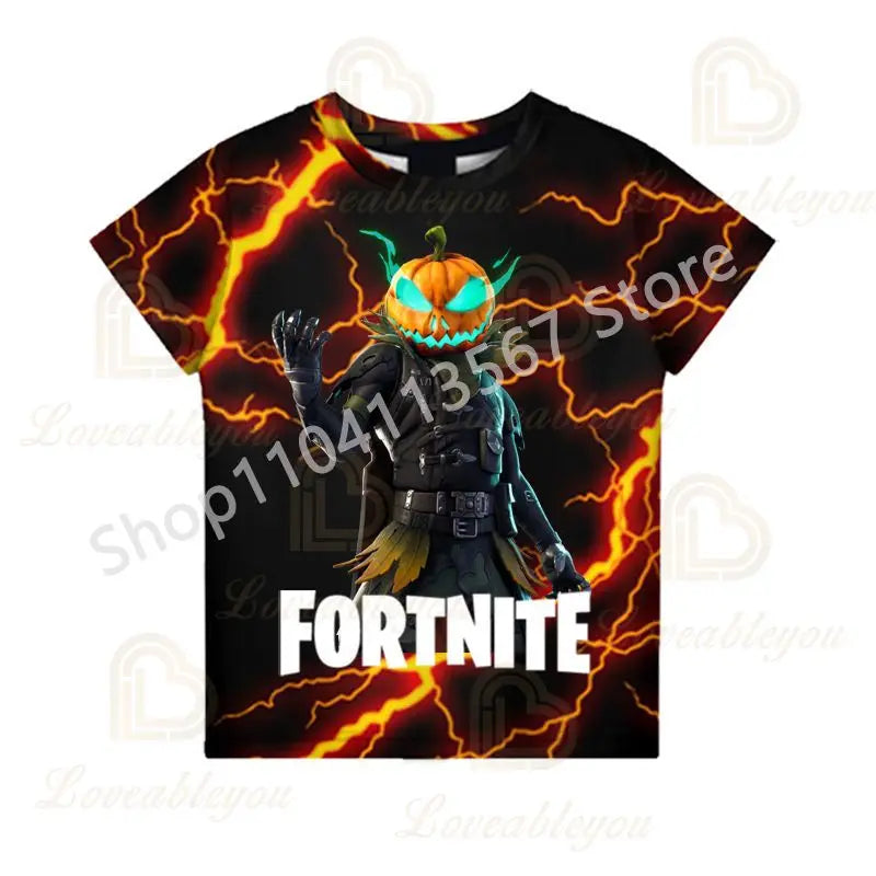 T-shirt de Verão F-Fortnited para Crianças 100-160cm, Promoção Especial, para Meninos, Bebés e Crianças Pequenas, T-shirts Divertidas de Gaming, Moda para Meninas e Meninos, Presente de Aniversário