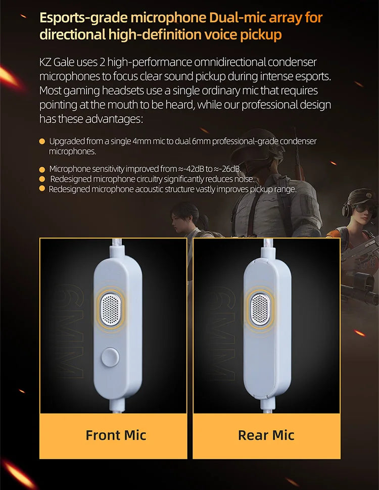 KZ Gale Gaming-IEM-Ohrhörer – HiFi-In-Ear-Monitor mit superlinearem Treiber und abnehmbarem, versilbertem 2-Pin-Kabel