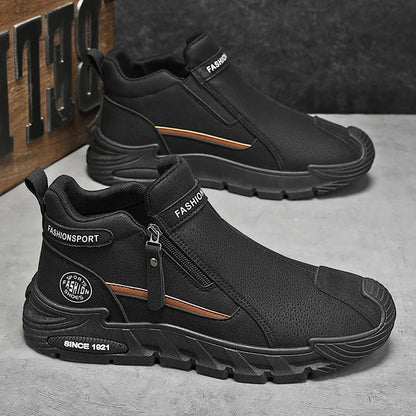 Ανδρικά ψηλά sneakers με φερμουάρ | Casual αντιολισθητικά μποτάκια εργασίας | Μοντέρνα άνετα παπούτσια περπατήματος για άνδρες