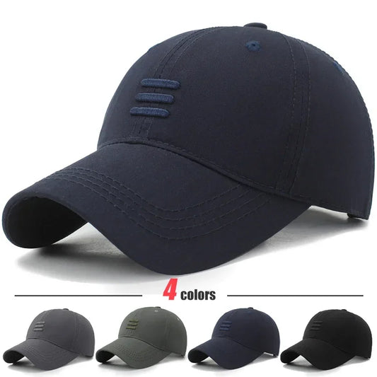Gorra de béisbol de moda en 4 colores, parte superior suave, deportiva para exteriores, informal, de algodón, tipo snapback para hombre y mujer, diseño Three Bars Dad Hat