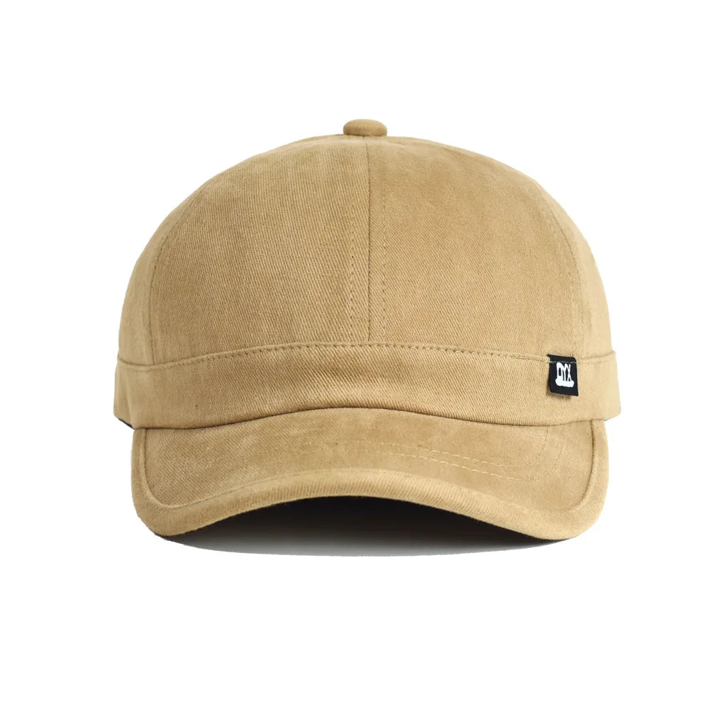 Vintage-Baseballkappe mit kurzer Krempe aus Baumwolle für Damen und Herren, weiche „Dad Hat“-Kappe, verstellbar, im Trucker-Stil, flache Kappe