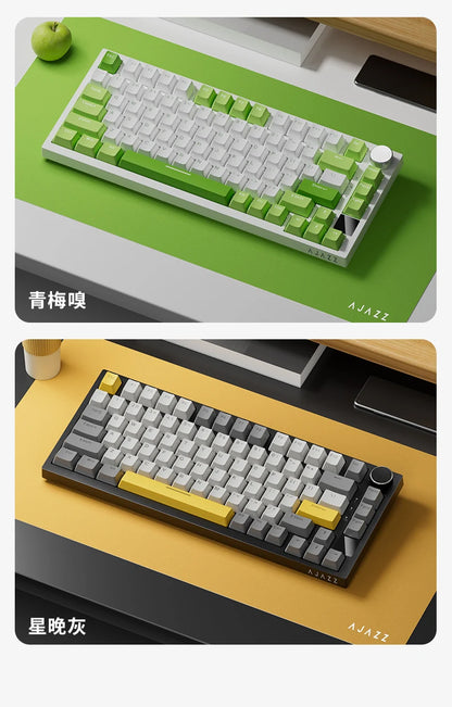 Teclado mecânico AJAZZ AK820 com layout compacto de 70%, iluminação RGB, switches hot-swappable, ligação com fios, sem fios e Bluetooth