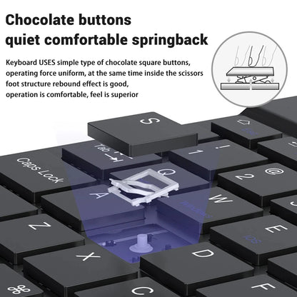Mini teclado Bluetooth RGB sem fios de 10 polegadas com retroiluminação, touchpad e compatibilidade com iOS, Android, Windows e iPad