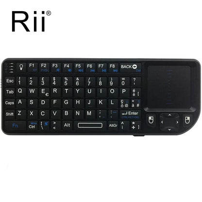 Teclado Mini Sem Fios Original Rii X1 2.4GHz Inglês/RU/ES/FR com TouchPad para Android TV Box/PC/Portátil