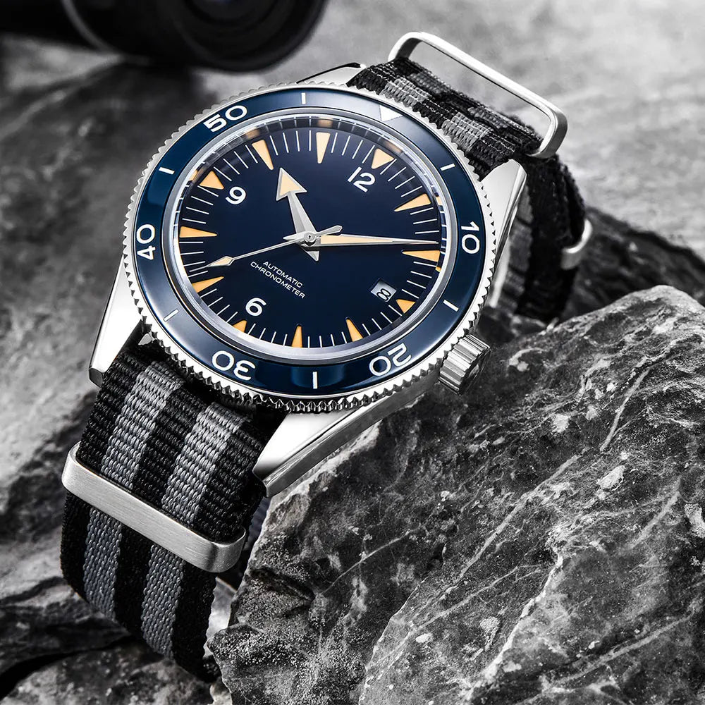 41MM Sapphire Glass 100m Waterproof Japan Automatic Luminous Men's Watch Nylon Strap
