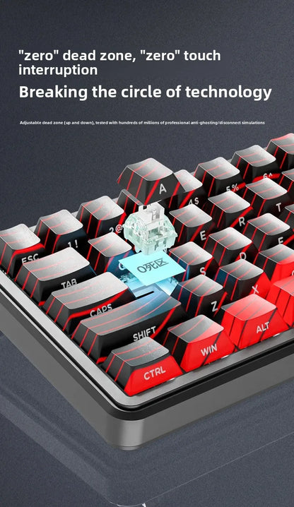 Teclados Gaming Sem Fios Attack Shark X65 PRO HE com Switches Magnéticos 8K RT0.001mm, Gravação Lateral, Bluetooth, Windows Mac PC