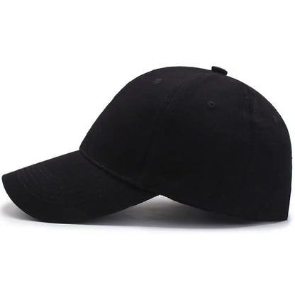 Black Baseball Cap for Men & Women - Adjustable Outdoors Sports Hat for Casual Summer Wear