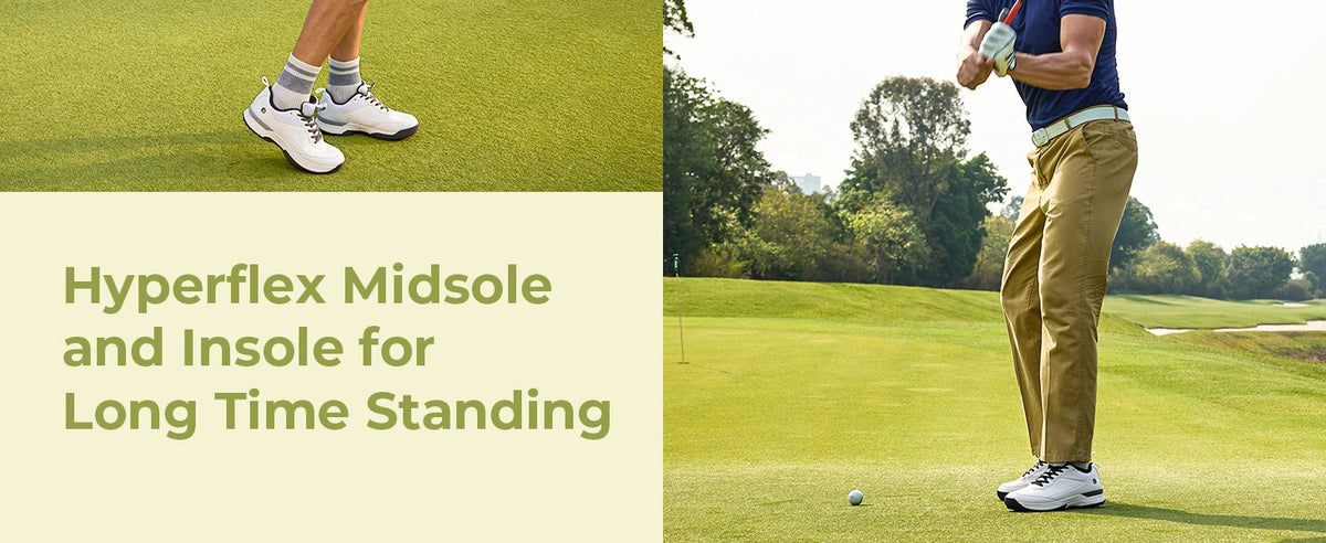 FitVille Wide Design Men's Golf Shoes Professional Outdoor Water Resistant Anti-slip Sport Shoes for Course with Spikes
