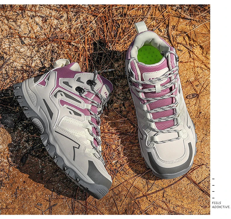 Sapatos de caminhada unissexo, sapatos desportivos para caminhadas ao ar livre, botas de campismo, sapatos impermeáveis de caminhada para senhora, sapatos de caminhada antiderrapantes