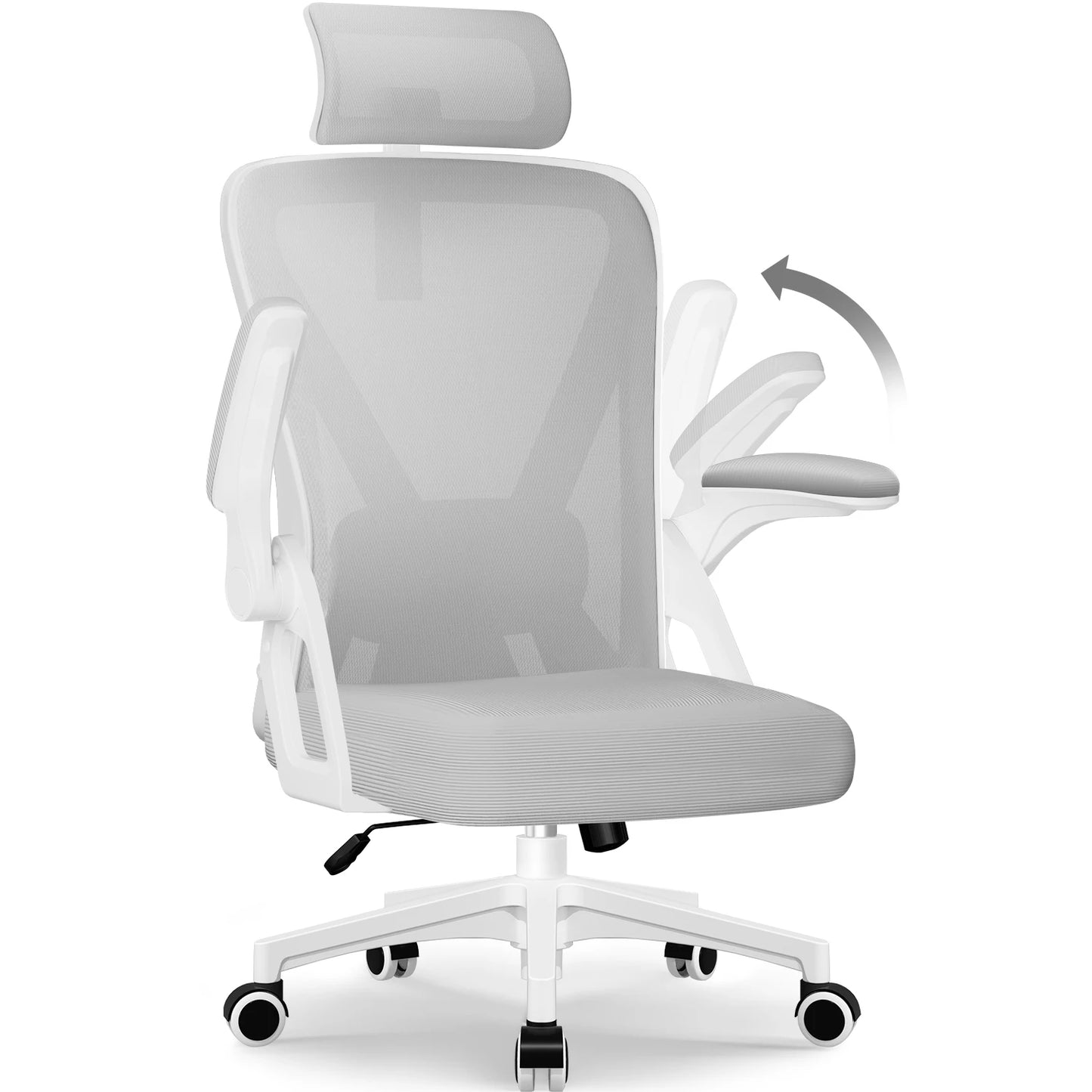Office Chair Ergonomic Reclining 90°-135°, Desk Chair with Lumbar Support, Computer Chair Adjustable Headrest, Living Room Chairs
