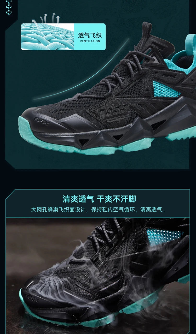 RAX Running Shoes Men&Women Outdoor Sport Shoes Breathable Lightweight Sneakers Air Mesh Upper Anti-slip Natural Rubber Outsole