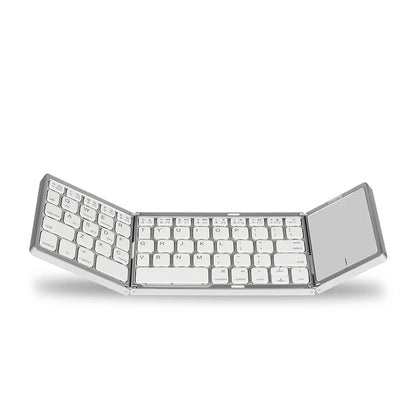 Mini Folding Wireless Bluetooth Keyboard Russian Spanish Arabic Hebrew Portuguese with Touchpad for Windows, Android, IOS