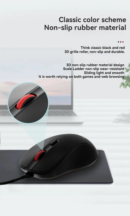 Original Lenovo Wired Mouse M10Pro USB Interface Driver-Free Gaming Office Simple Optical 6-Button Notebook Desktop Computer