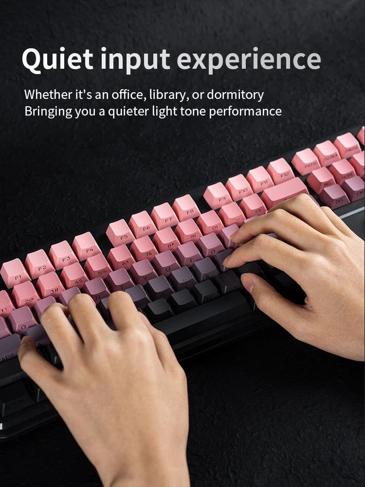V108 Pro Bluetooth Keyboard Office Low Noise 2.4G Wired & Wireless Full Layout with RGB Backlit Membrane