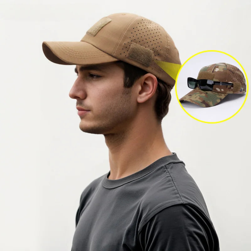 Athletic casual breathable camouflage baseball cap for men, military fan sun hat tactical hat military training hat bucket hat