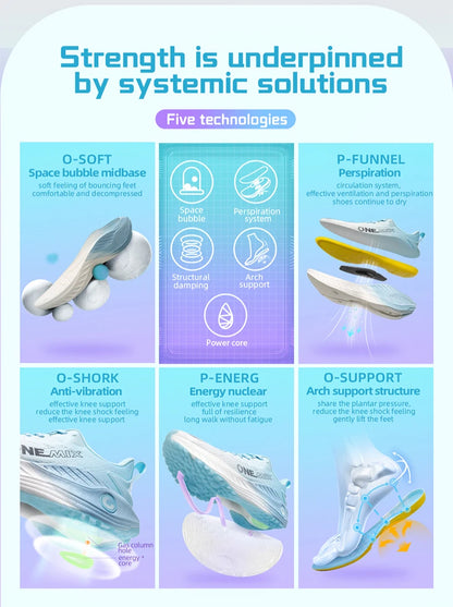O-Resilio Running Shoes Men Cushion Stability Outdoor Sports Casual Mesh  Lace-up Lightweight Gym Jogging Sneakers