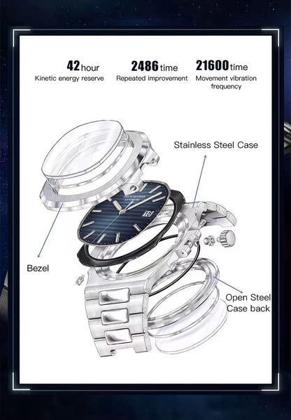 Specht&Sohne 2025 Nuovo Orologio Classico di Lusso da Uomo Automatico in Acciaio Inossidabile con Zaffiro 8215, Orologio da Polso Meccanico
