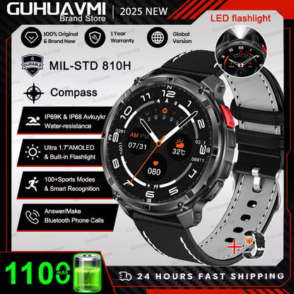 New Original 1100mAh Battery Men Smart Watch Outdoor GPS 10ATM Waterproof Bluetooth Call Sport Smartwatch For Android IOS Phones