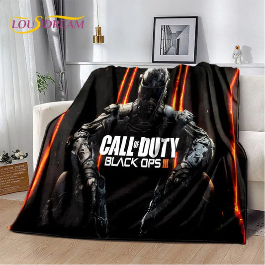 3D COD, Call of Duty žaidimo žaidėjo minkštas pliušinis pledas, flanelinis pledas užklotas svetainei, miegamajam, lovoms, sofai, biurui