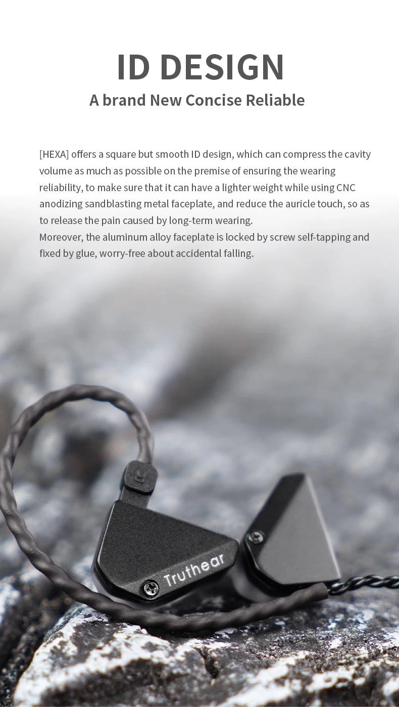 Truthear HEXA 1DD+3BA Hybrid-Kabelkopfhörer – High-Fidelity-In-Ear-Monitor-IEM-Ohrhörer mit 0.78 2Pin versilbertem Kabel