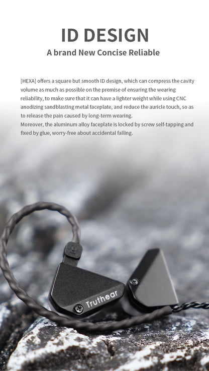 Truthear HEXA 1DD+3BA Hybrid-Kabelkopfhörer – High-Fidelity-In-Ear-Monitor-IEM-Ohrhörer mit 0.78 2Pin versilbertem Kabel