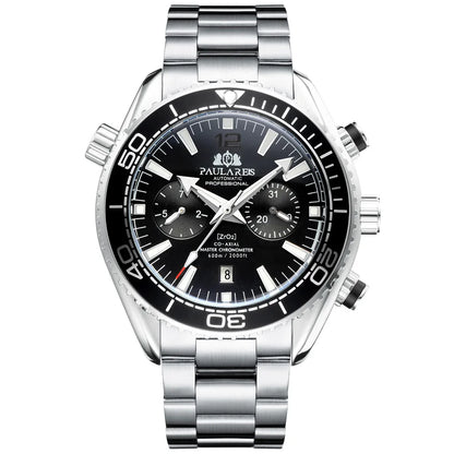 PAULAREIS P Brand Luxury Automatic Watch Men Fashion Calendar Waterproof Luminous Watch Stainless Steel Mechanical Watches Mens