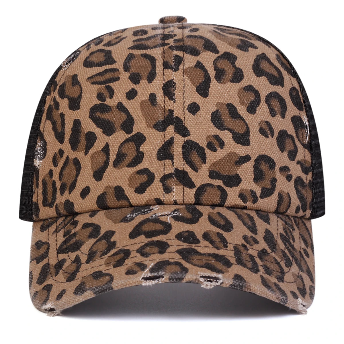 Unisex-Baseballmützen mit Leopardenmuster, Lochstickerei, Netz, für Frühling und Herbst, Outdoor, verstellbar, Freizeitmützen, Sonnenschutzmützen, Sportmützen