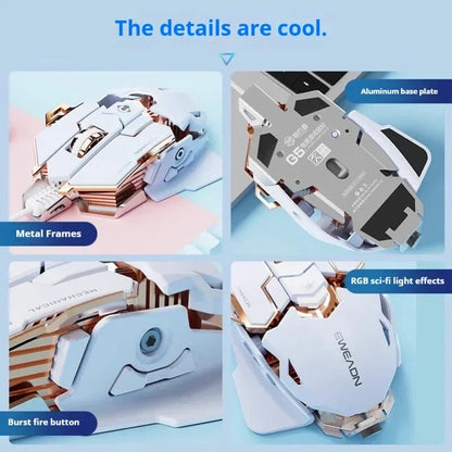G5 Mechanical E-sports Wired Mouse RGB 9 Button Macro Programming Gaming Mute Mouse 12800 DPI For Desktop Computer Laptop