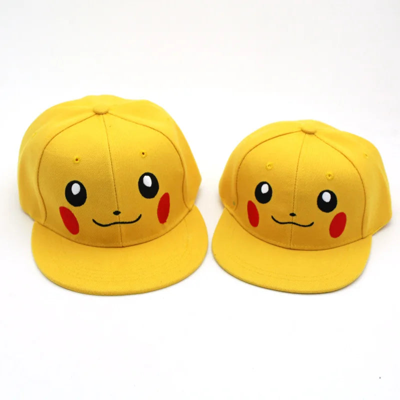 Cartoon Pikachu Cosplay Baseball Hat with Ears Cute Pokemon Baseball Cap for Adults Kids Costume Party Gift