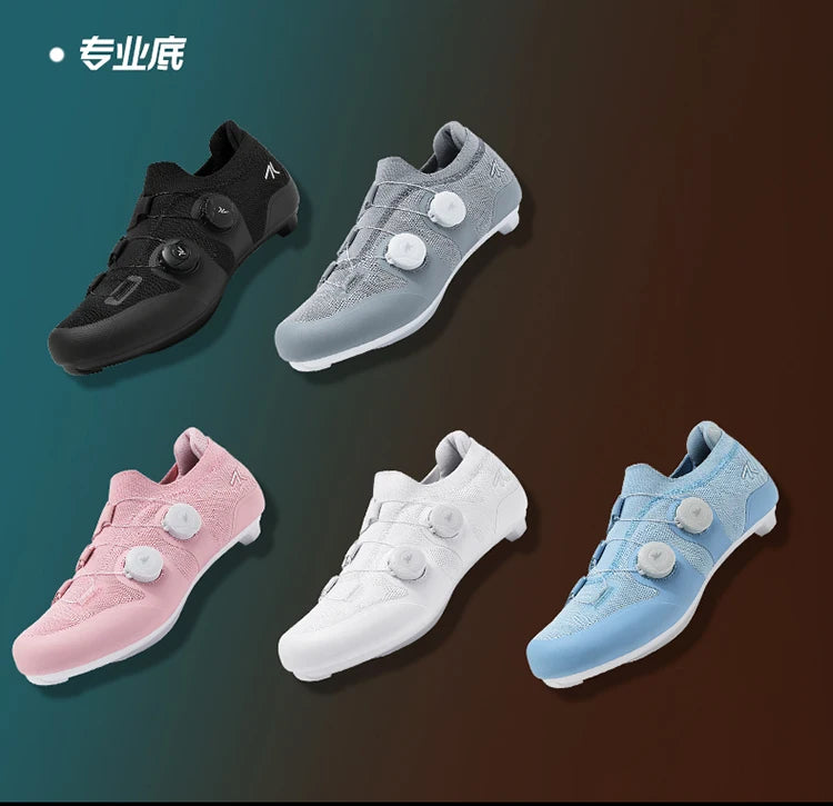 Scarpe da ciclismo su strada unisex, HsYixin traspiranti SPD autobloccanti antiscivolo, scarpe da corsa per bici da strada, MTB flat e sneakers da bicicletta