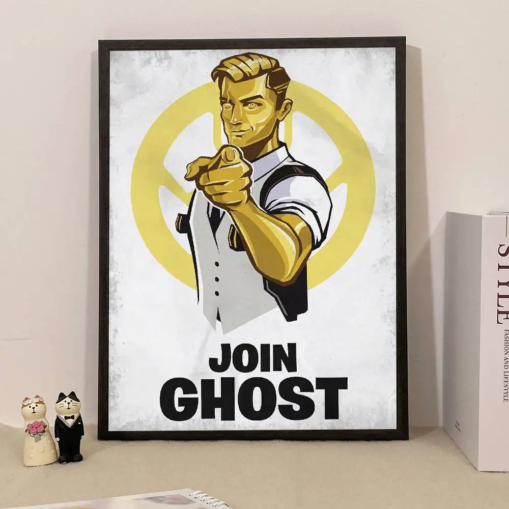 Poster de Jogo F-Fortnite Surpresa — Decoração de Casa, Quadro de Parede para Escritório e Sala de Estar