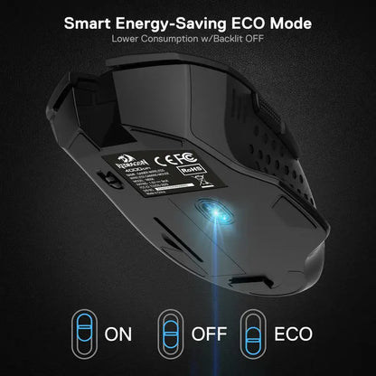 Mouse de gaming wireless Redragon M656 Gainer, 4000 DPI, 2.4Ghz, mouse wireless pentru gameri cu 5 niveluri DPI, 7 butoane macro, iluminare roșie LED