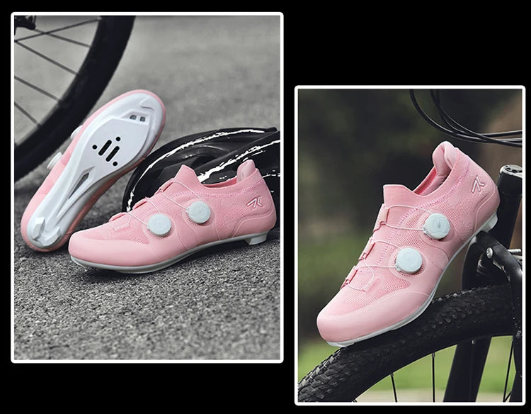 Scarpe da ciclismo su strada unisex, HsYixin traspiranti SPD autobloccanti antiscivolo, scarpe da corsa per bici da strada, MTB flat e sneakers da bicicletta