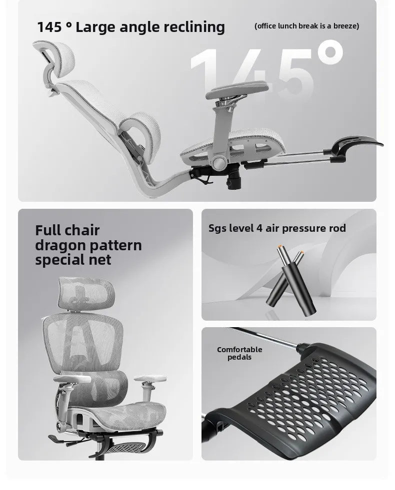Tragbarer minimalistischer ergonomischer Stuhl mit 10D-Armlehne, Computerstuhl, Bürostuhl, Lernstuhl, Gaming-Stuhl, stabil und langlebig