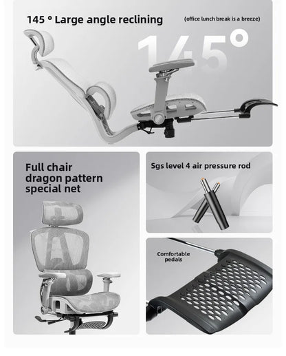 Tragbarer minimalistischer ergonomischer Stuhl mit 10D-Armlehne, Computerstuhl, Bürostuhl, Lernstuhl, Gaming-Stuhl, stabil und langlebig