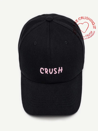 Șepci de baseball unisex brodate „crush”, negre, cu inițiale brodate, model „Dad Hat”, 100% bumbac, pentru toate anotimpurile