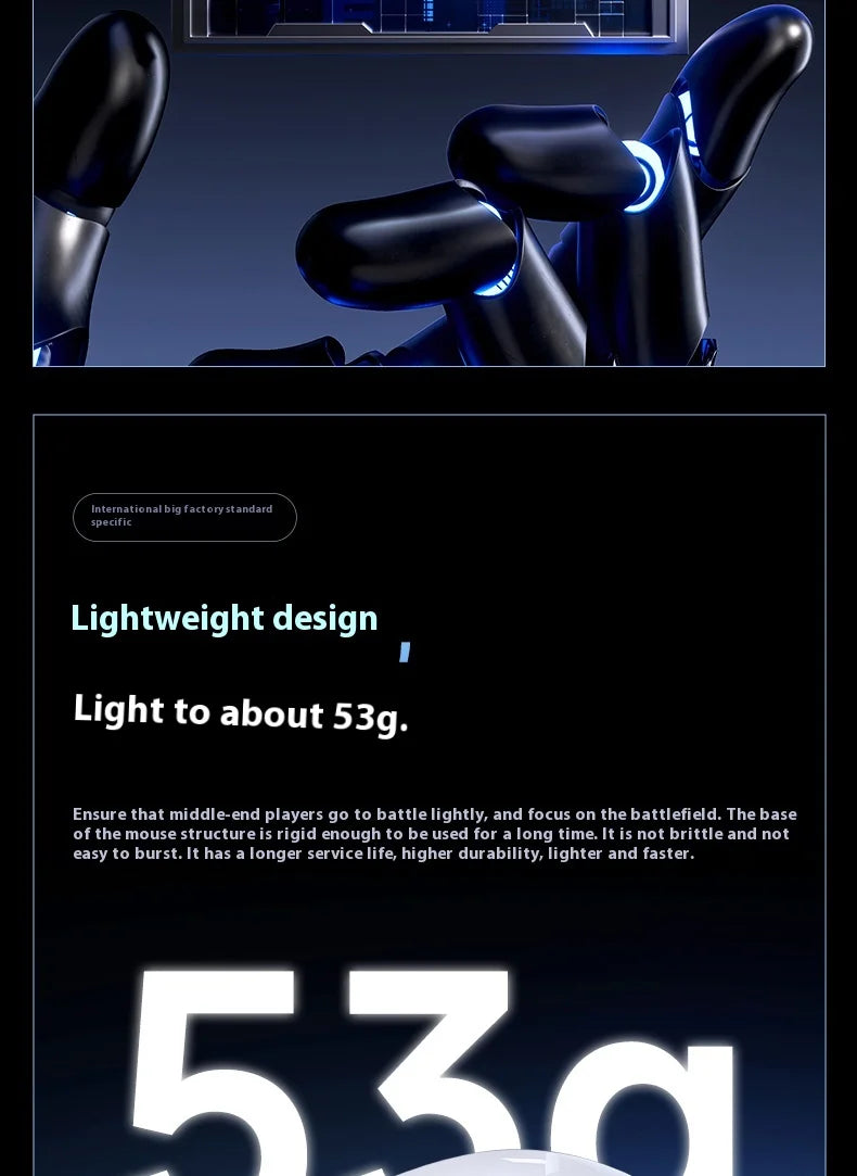 MCHOSE M7 Ultra Ergonomische gamingmuis PAW3950 Super Sensor TOPSPEED 8000Hz polling rate lichtgewicht ontwerp Realtek Master-muizen