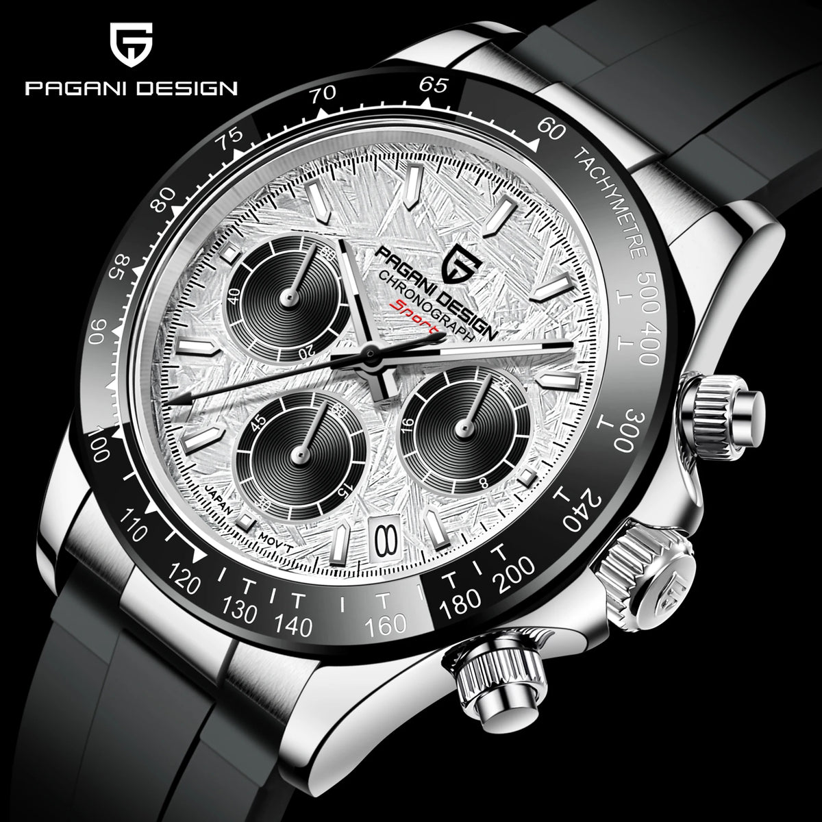 PAGANI DESIGN New Gold Blue Luxury Quartz Watch For Men Gift Box VK63 Movt Chronograph Sapphire Crystal Stainless Steel Watch