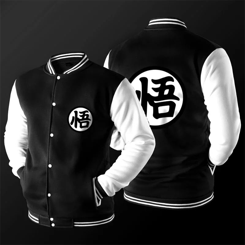 Dragon Ball Goku Kanji Symbol Men Zipper Hoodie Cartoon Japan Anime Women Sweatshirt 2025 New Fashion Children Jackets Coat
