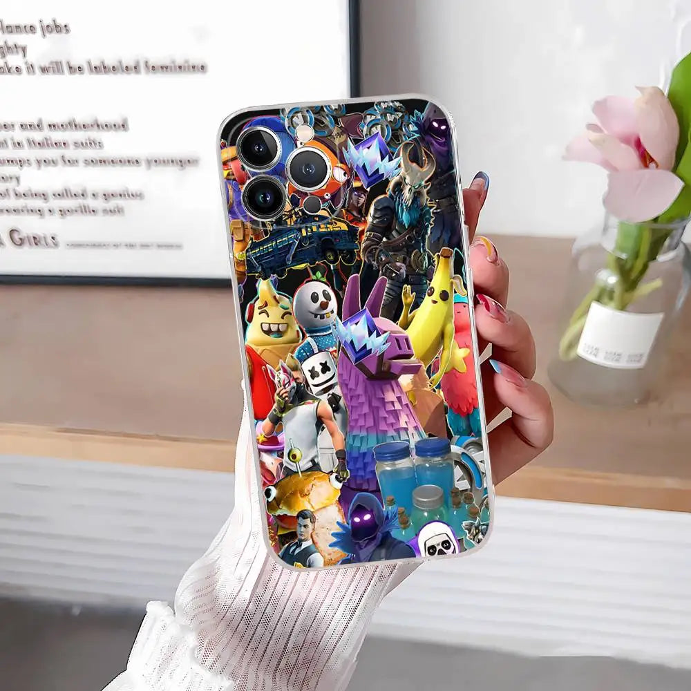 F-Fortnites-Cools Handyhülle für iPhone 17 16 15 14 13 12 11 Pro Max Plus, weiche Schutzhülle, personalisierbar DIY